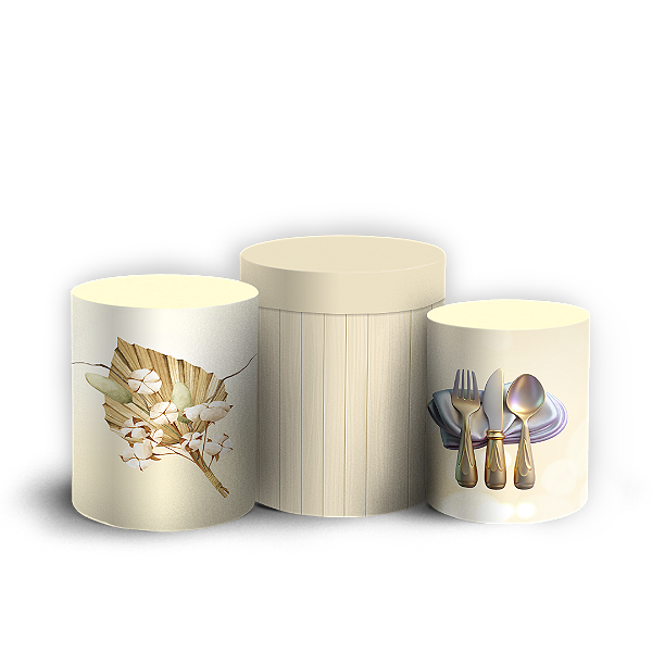 Capas Trio Cilindro Sublimado Vest Facil - Chá De Casa Nova