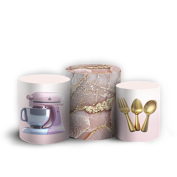 Capas Trio Cilindro Sublimado Vest Facil - Chá De Casa Nova