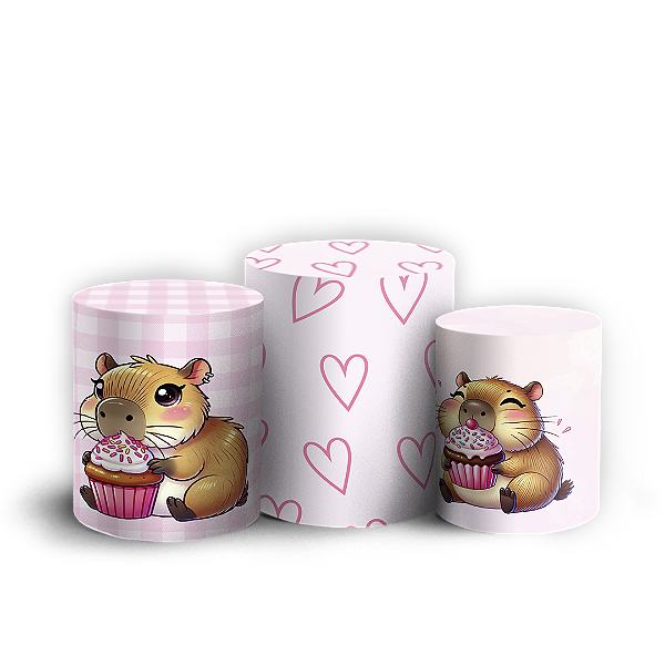 Capas Trio Cilindro Sublimado Vest Facil - Capivara