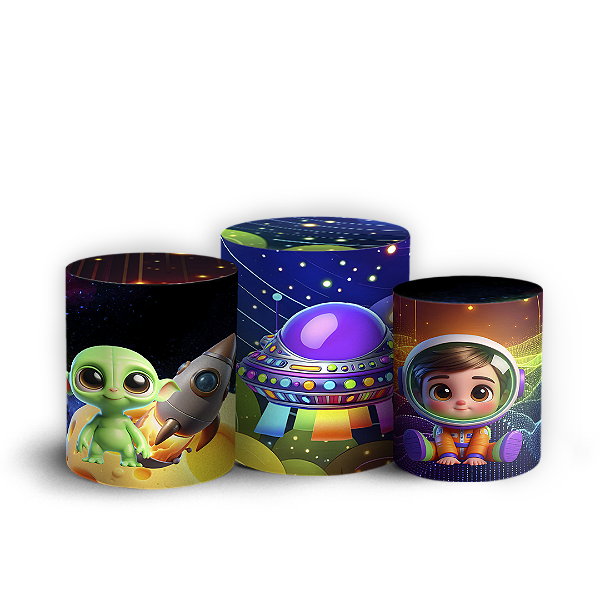 Capas Trio Cilindro Sublimado Vest Facil - Astrounauta