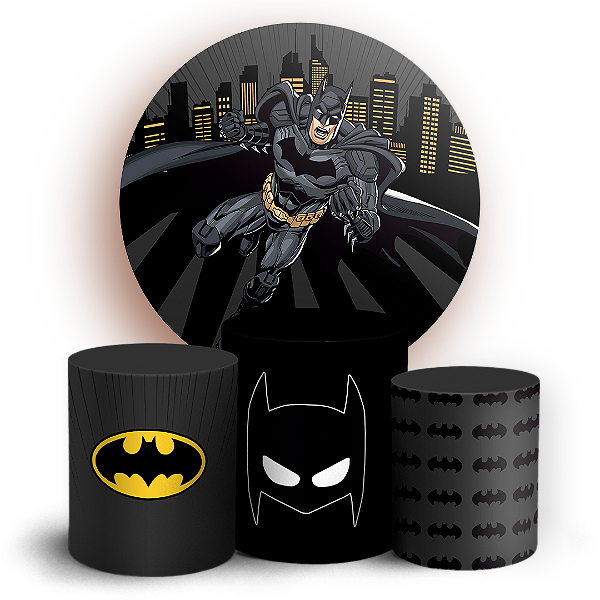 Capas Painel Redondo e Trio Cilindro Sublimado - Batman