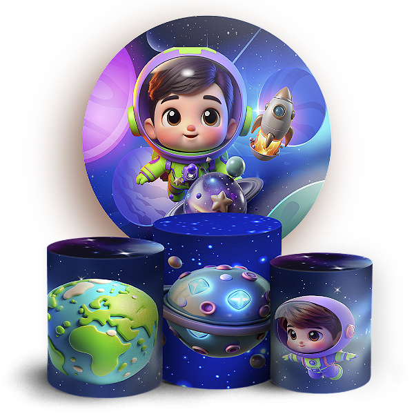 Capas Painel Redondo e Trio Cilindro Sublimado - Astrounauta