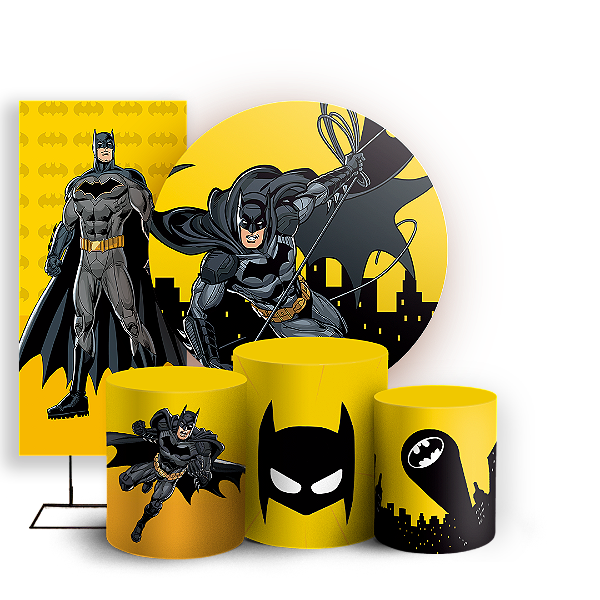 Capas Painel Redondo Trio Cilindro e Faixa Lateral Sublimado - Batman