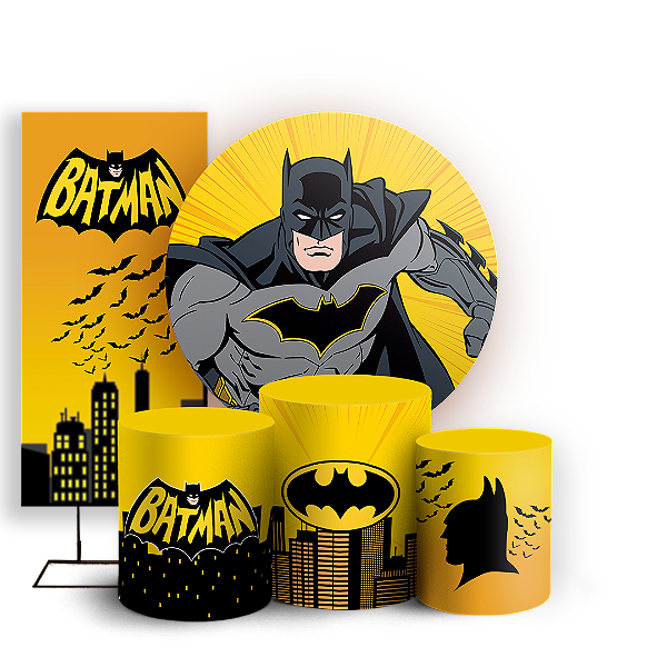 Capas Painel Redondo Trio Cilindro e Faixa Lateral Sublimado - Batman