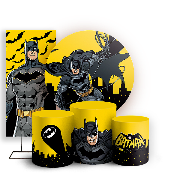 Capas Painel Redondo Trio Cilindro e Faixa Lateral Sublimado - Batman