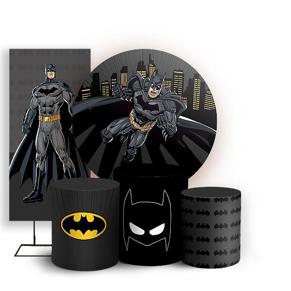 Capas Painel Redondo Trio Cilindro e Faixa Lateral Sublimado - Batman
