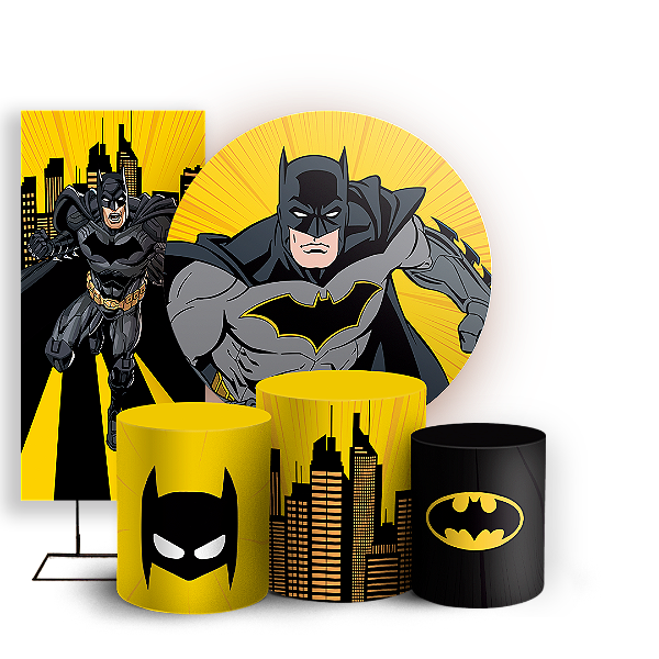 Capas Painel Redondo Trio Cilindro e Faixa Lateral Sublimado - Batman