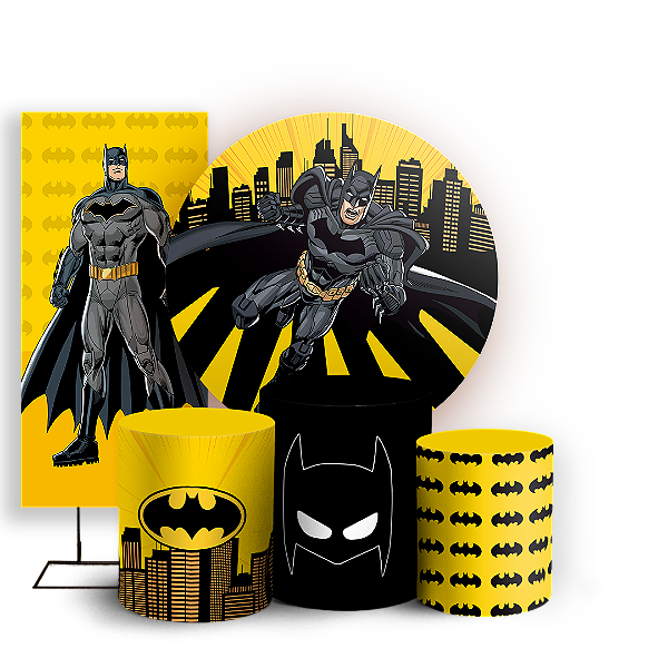 Capas Painel Redondo Trio Cilindro e Faixa Lateral Sublimado - Batman
