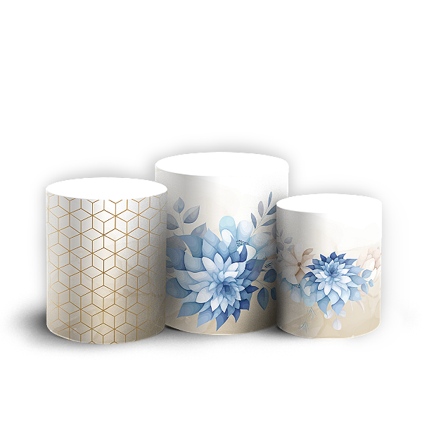 Capas Trio Cilindro Sublimado Vest Facil - Floral