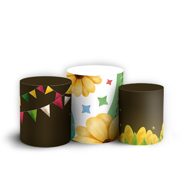 Capas Trio Cilindro Sublimado Vest Facil - Festa Junina