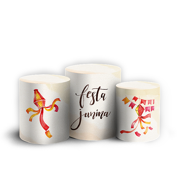 Capas Trio Cilindro Sublimado Vest Facil - Festa Junina