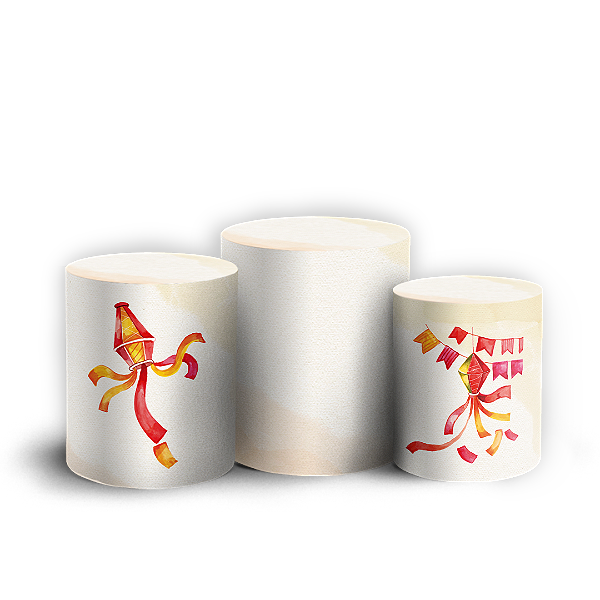 Capas Trio Cilindro Sublimado Vest Facil - Festa Junina