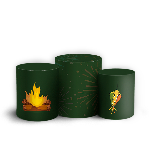 Capas Trio Cilindro Sublimado Vest Facil - Festa Junina
