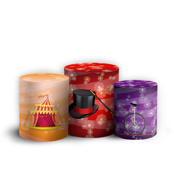 Capas Trio Cilindro Sublimado Vest Facil - Circo