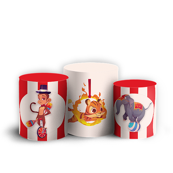 Capas Trio Cilindro Sublimado Vest Facil - Circo