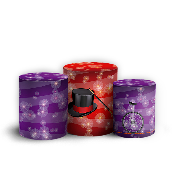 Capas Trio Cilindro Sublimado Vest Facil - Circo