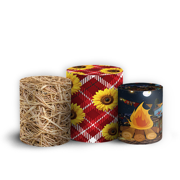 Capas Trio Cilindro Sublimado Vest Facil - Minnie Fazendinha