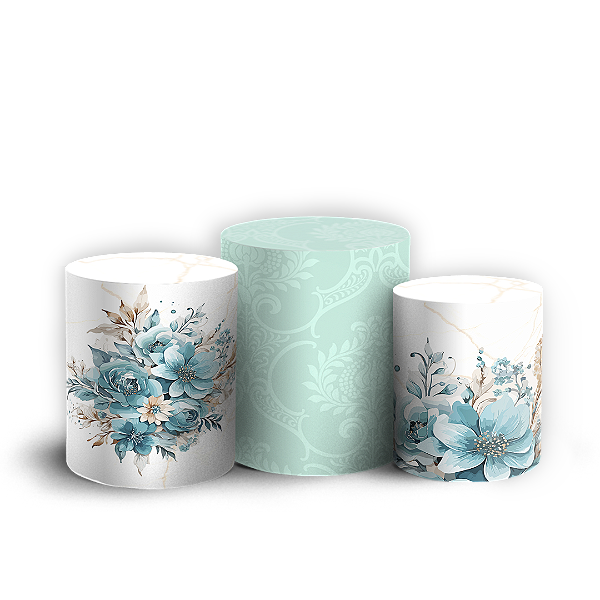 Capas Trio Cilindro Sublimado Vest Facil - Floral