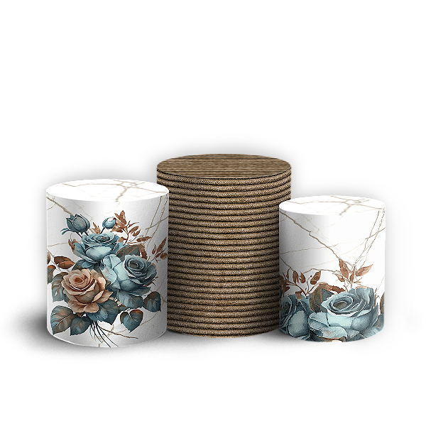 Capas Trio Cilindro Sublimado Vest Facil - Floral