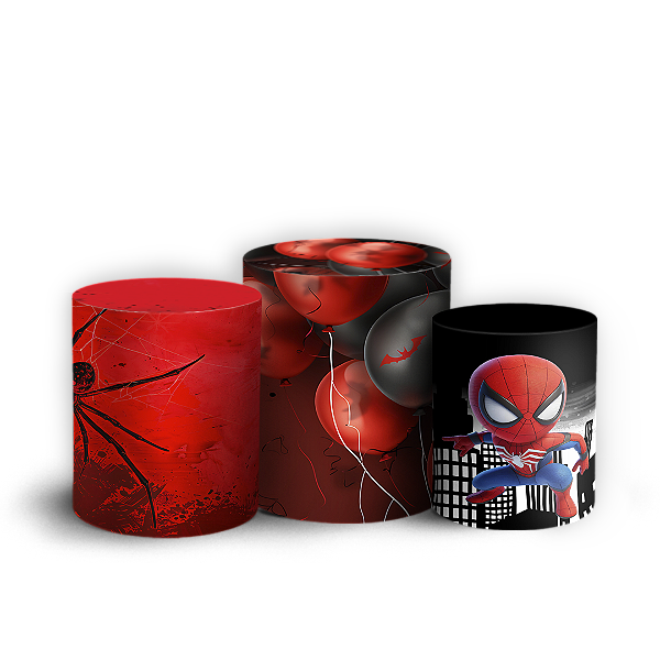 Capas Trio Cilindro Sublimado Vest Facil - Homem Aranha