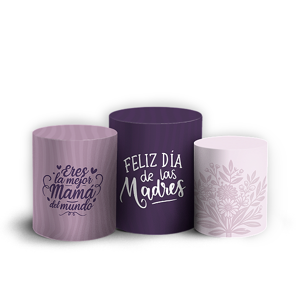 Capas Trio Cilindro Sublimado Vest Facil - Dia de la Madre