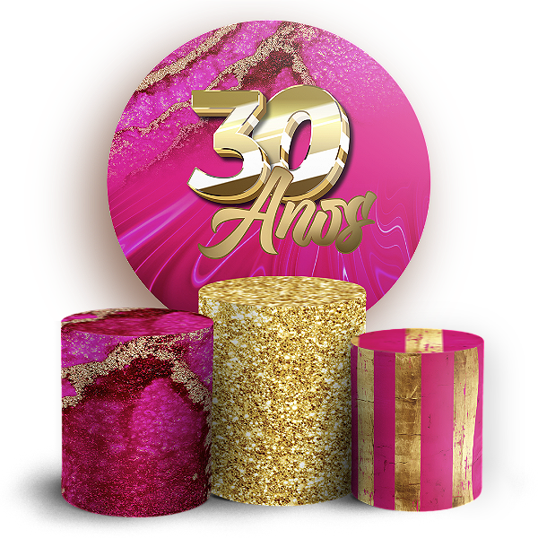 Capas Painel Redondo e Trio Cilindro Sublimado - 30 Anos