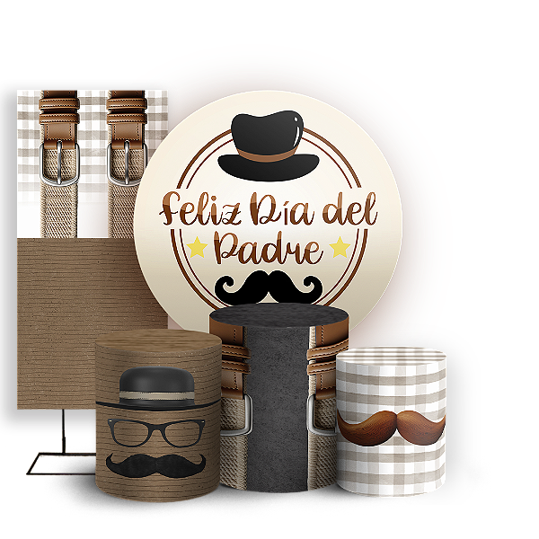Capas Painel Redondo Trio Cilindro e Faixa Lateral Sublimado - Dia Del Padre