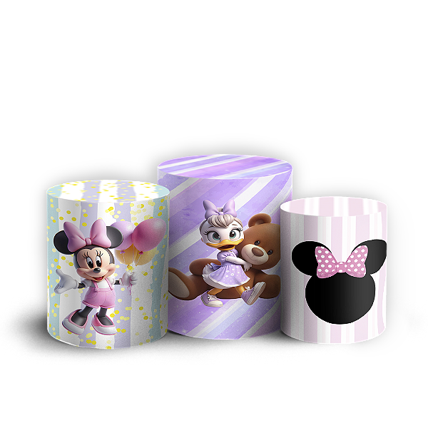 Capas Trio Cilindro Sublimado Vest Facil - Turma Do Mickey E Minnie