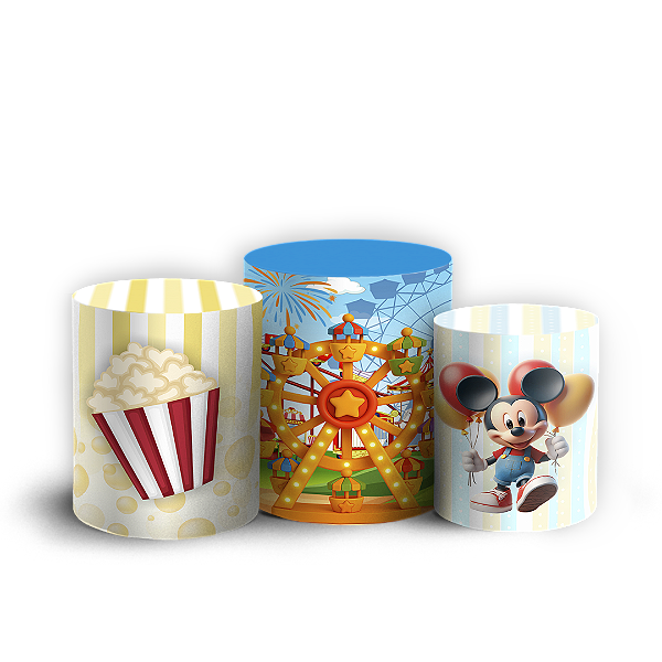 Capas Trio Cilindro Sublimado Vest Facil - Turma Do Mickey E Minnie