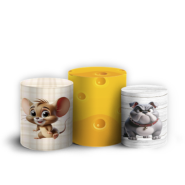 Trio Cilindro - Tom E Jerry - Sublimado 3D
