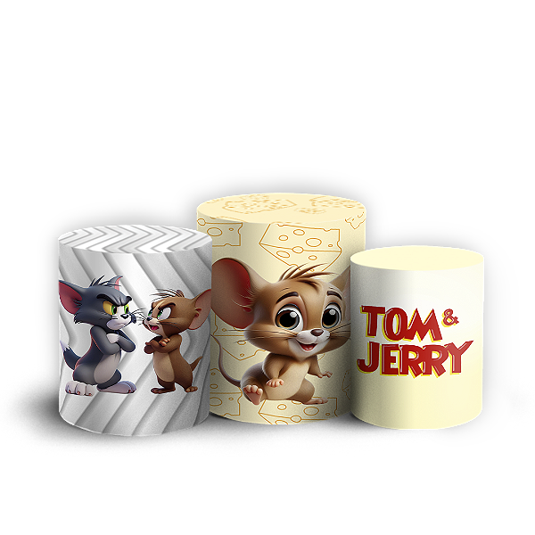 Trio Cilindro - Tom E Jerry - Sublimado 3D