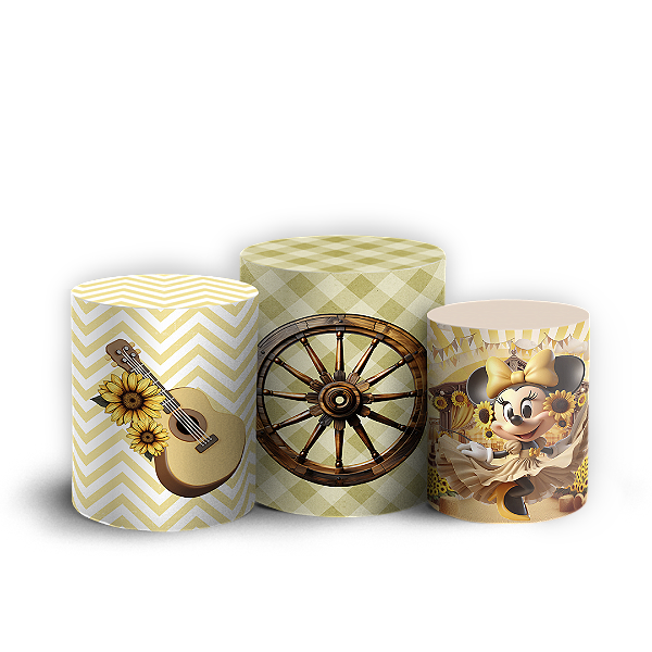 Capas Trio Cilindro Sublimado Vest Facil - Minnie