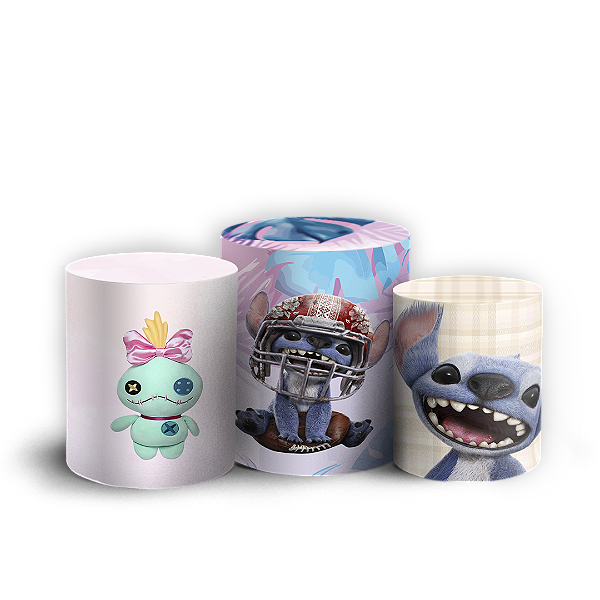Capas Trio Cilindro Sublimado Vest Facil - Lilo Stitch