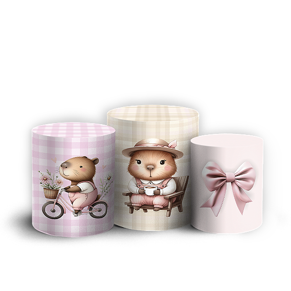 Capas Trio Cilindro Sublimado Vest Facil - Capivara