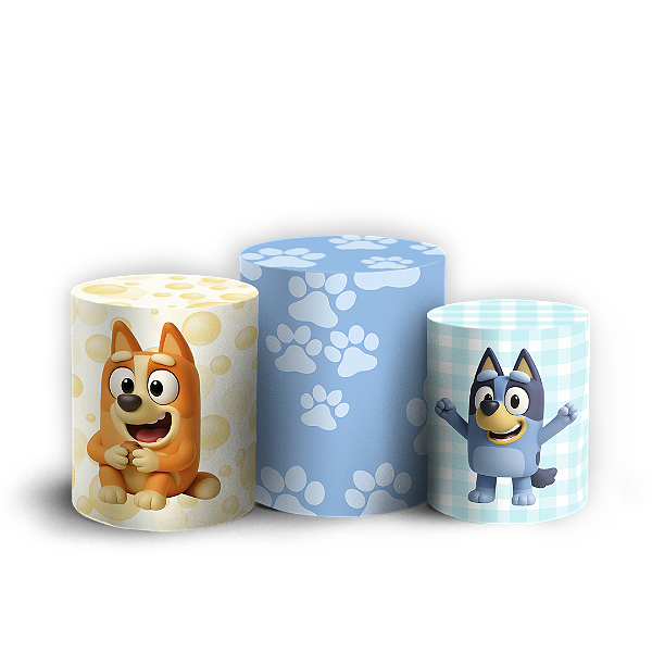 Capas Trio Cilindro Sublimado Vest Facil - Bluey