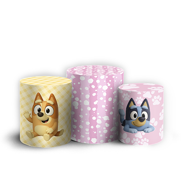 Capas Trio Cilindro Sublimado Vest Facil - Bluey