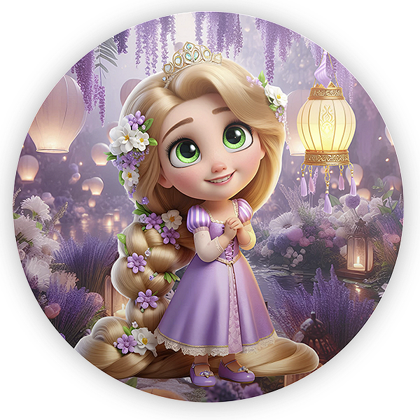 Painel Redondo - Rapunzel - Sublimado 3D