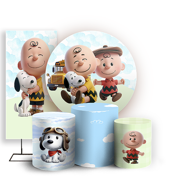 KIT Redondo Trio e Faixa - Snoopy - Sublimado 3D