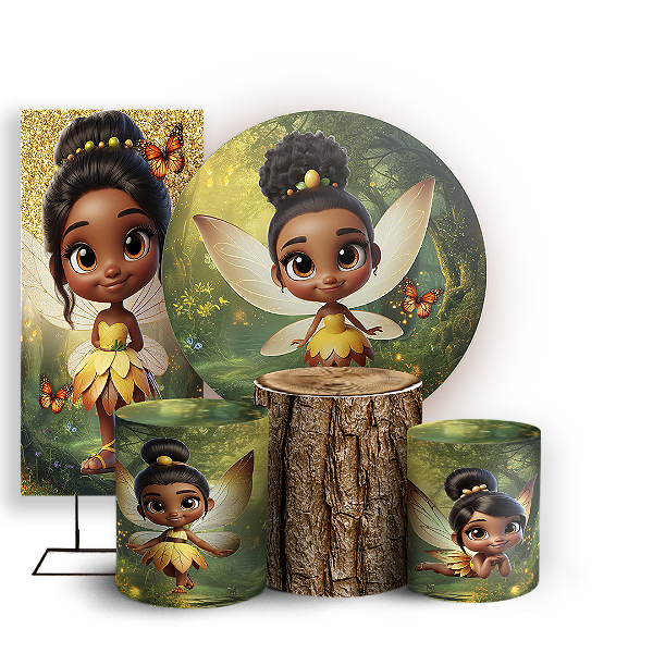 KIT Redondo Trio e Faixa - Sininho Tinkerbell - Sublimado 3D