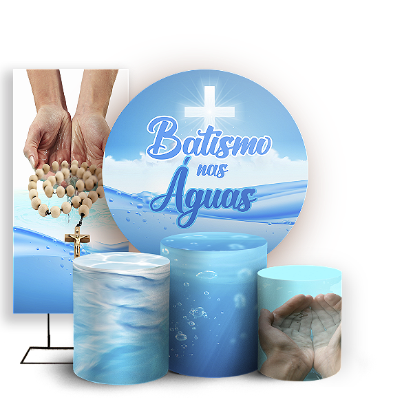 KIT Redondo Trio e Faixa - Religioso Evangelico - Sublimado 3D