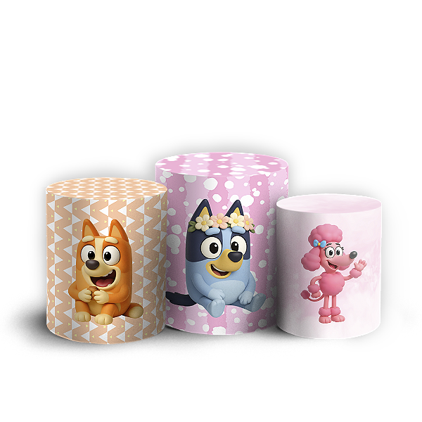 Capas Trio Cilindro Sublimado Vest Facil - Bluey