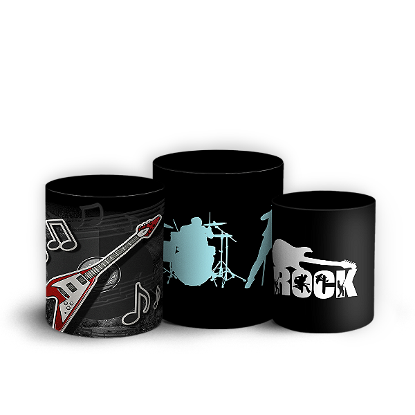 Capas Trio Cilindro Sublimado Vest Facil - Rock and Roll