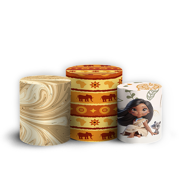 Capas Trio Cilindro Sublimado Vest Facil - Pocahontas