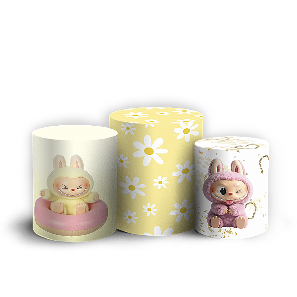 Capas Trio Cilindro Sublimado Vest Facil - Labubu