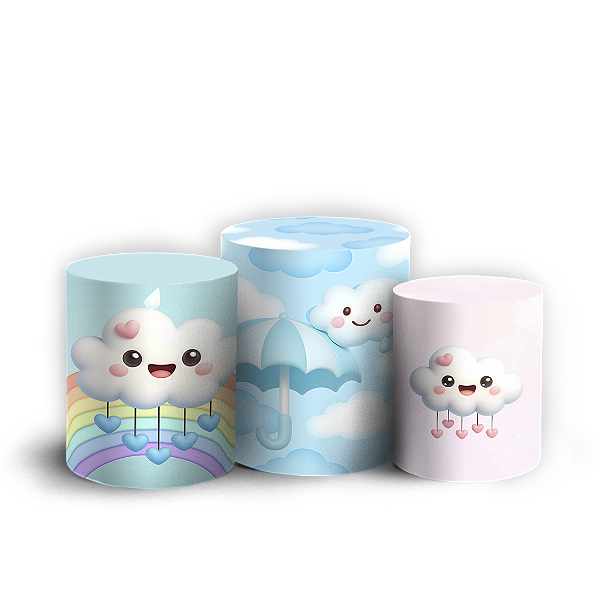 Capas Trio Cilindro Sublimado Vest Facil - Chuva de Amor