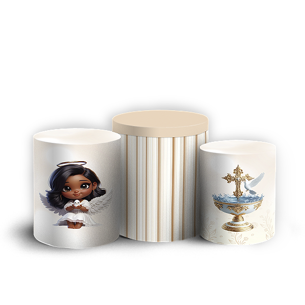 Trio Cilindro - Anjos Batismo - Sublimado 3D