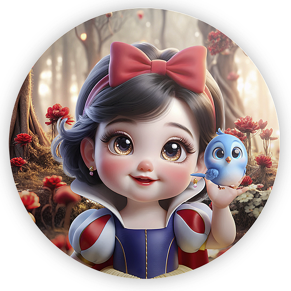 Painel Redondo - Branca de Neve - Sublimado 3D