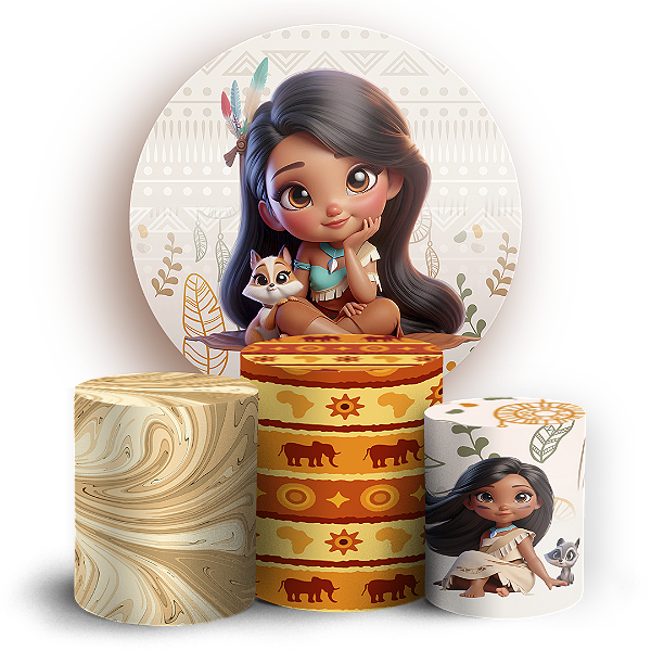 KIT Redondo e Trio - Pocahontas - Sublimado 3D
