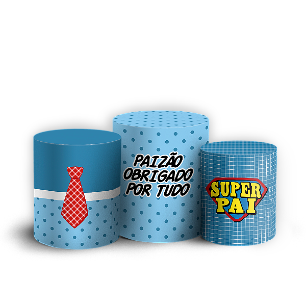 Capas Trio Cilindro Sublimado Vest Facil - Dia dos Pais