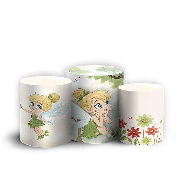 Capas Trio Cilindro Sublimado Vest Facil - Sininho Tinkerbell
